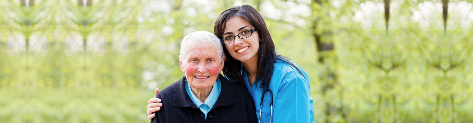 caregiver and senior woman